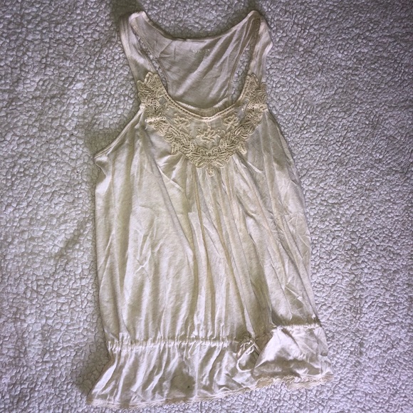 Express Tops - Cream express tank with adjustable bottom Express Tops - Cream express tank with adjustable bottom